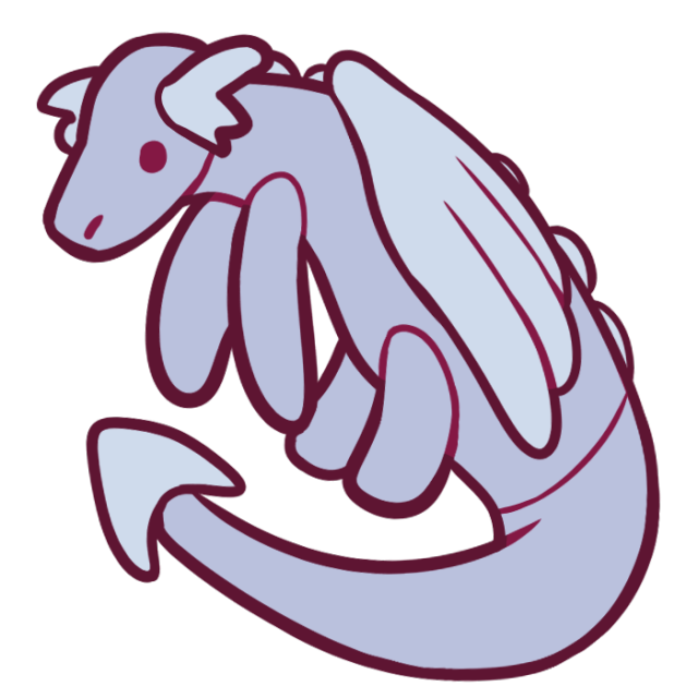 a plush grey dragon. the image is pink-toned